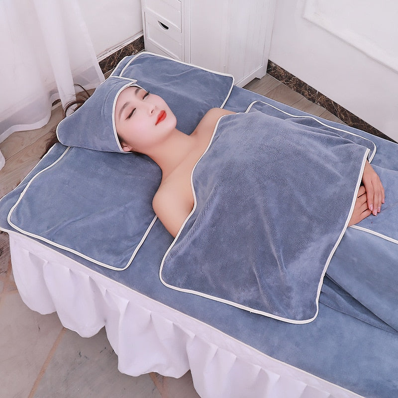 1/3/5pcs Superfine Fiber Soft Bath Towel Beauty Salon Bed Linen Comfortable Turban Sofa Massage SPA Plain Bath Dress Beach Towel CyanBrickBlue5-pieceset  127.99 EZYSELLA SHOP