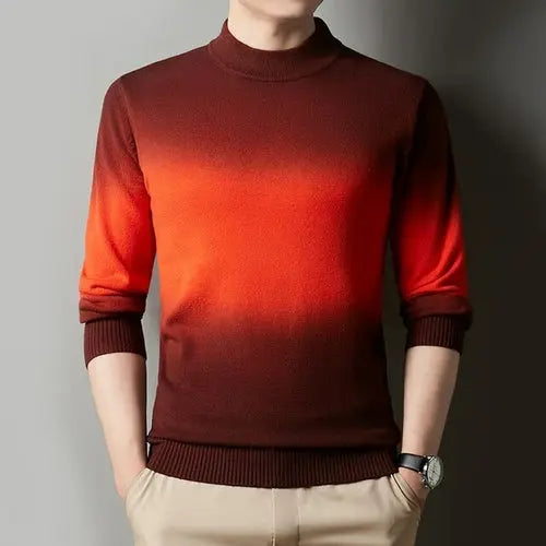 10 Colors Men Half Turtleneck Sweater Patchwork Dye Design Korean XXXLOrange Apparel & Accessories > Clothing > Shirts & Tops 79.22 EZYSELLA SHOP