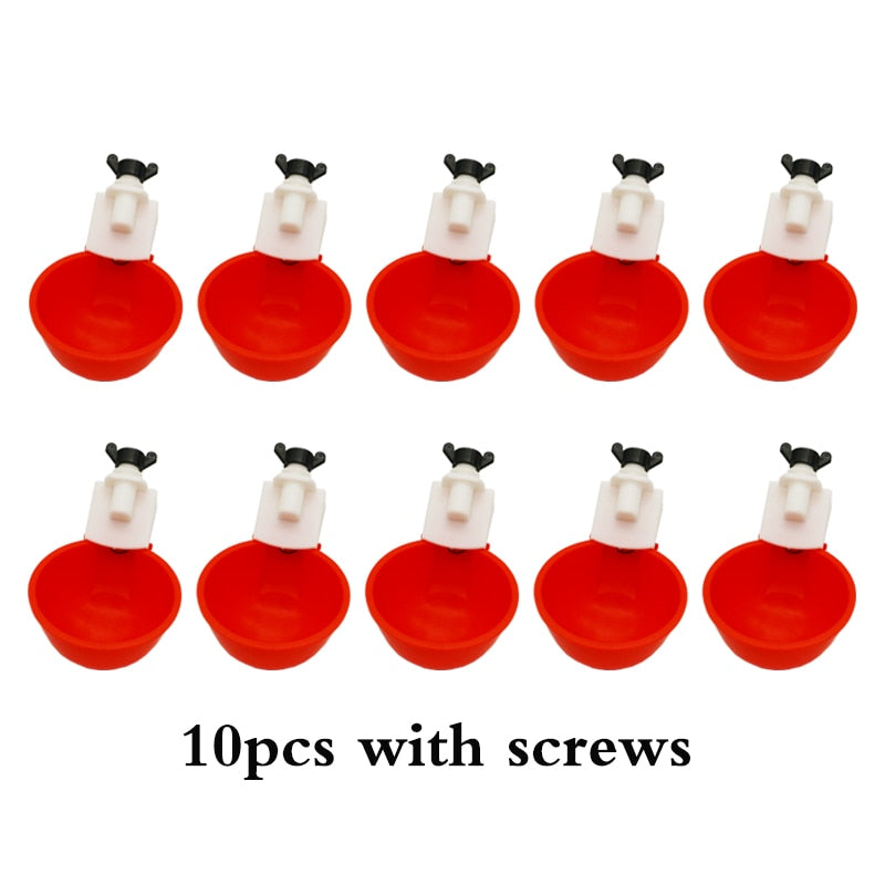 10 Pcs Poultry Water Drinking Cups Automatic Quail Chicken Drinking Plastic Chicken Fowl Drinker Cups Breeding Equipment  Business & Industrial > Agriculture > Animal Husbandry > Livestock Feeders & Waterers 39.99 EZYSELLA SHOP