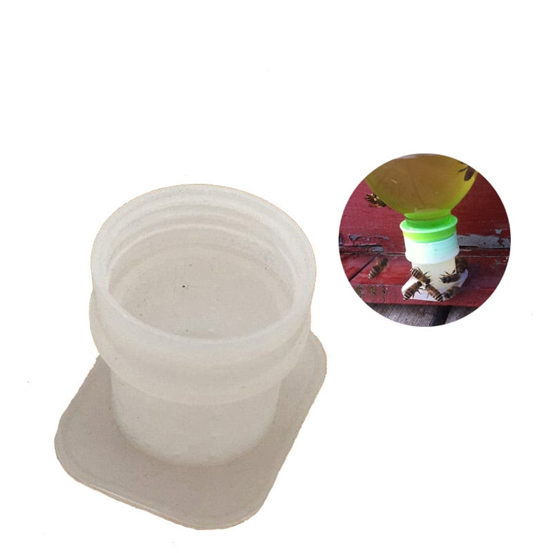 10PCS Bee Drinker Needle Hole Type Bee Feeder Anti Drowning Bee Drinking Equipment Plastic White Water Container Beekeeping Tool EZYSELLA SHOP