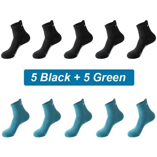 10Pairs New Men Socks Organic Cotton Breathable Sports Socks  Black 46-48Mint Socks 103.36 EZYSELLA SHOP