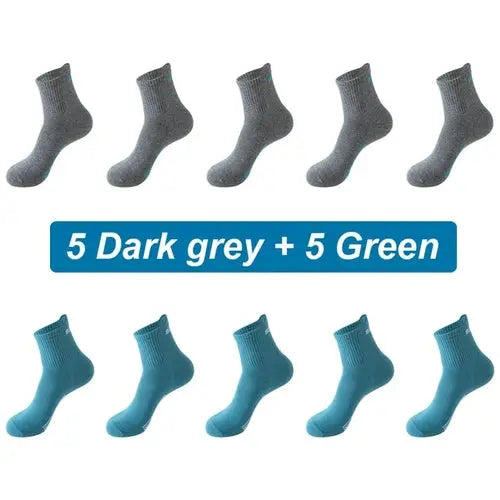 10Pairs New Men Socks Organic Cotton Breathable Sports Socks  Black 46-48Lightyellow Socks 103.36 EZYSELLA SHOP