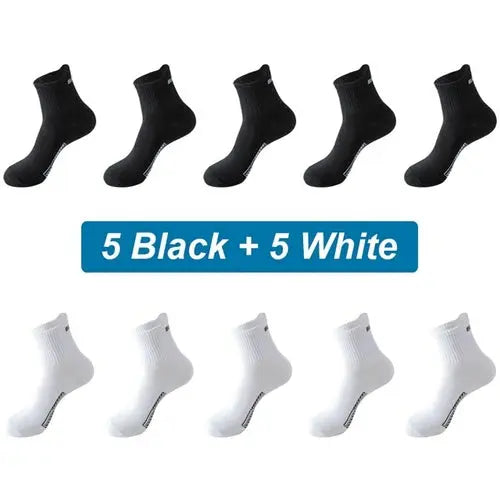 10Pairs New Men Socks Organic Cotton Breathable Sports Socks  Black 46-48CoralRed Socks 103.36 EZYSELLA SHOP