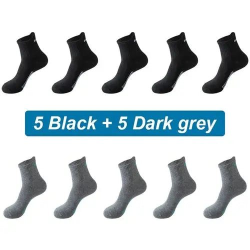 10Pairs New Men Socks Organic Cotton Breathable Sports Socks  Black 46-48Turquoise Socks 103.36 EZYSELLA SHOP