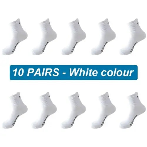 10Pairs New Men Socks Organic Cotton Breathable Sports Socks  Black 46-48White Socks 103.36 EZYSELLA SHOP