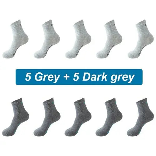 10Pairs New Men Socks Organic Cotton Breathable Sports Socks  Black 46-48Clear Socks 103.36 EZYSELLA SHOP