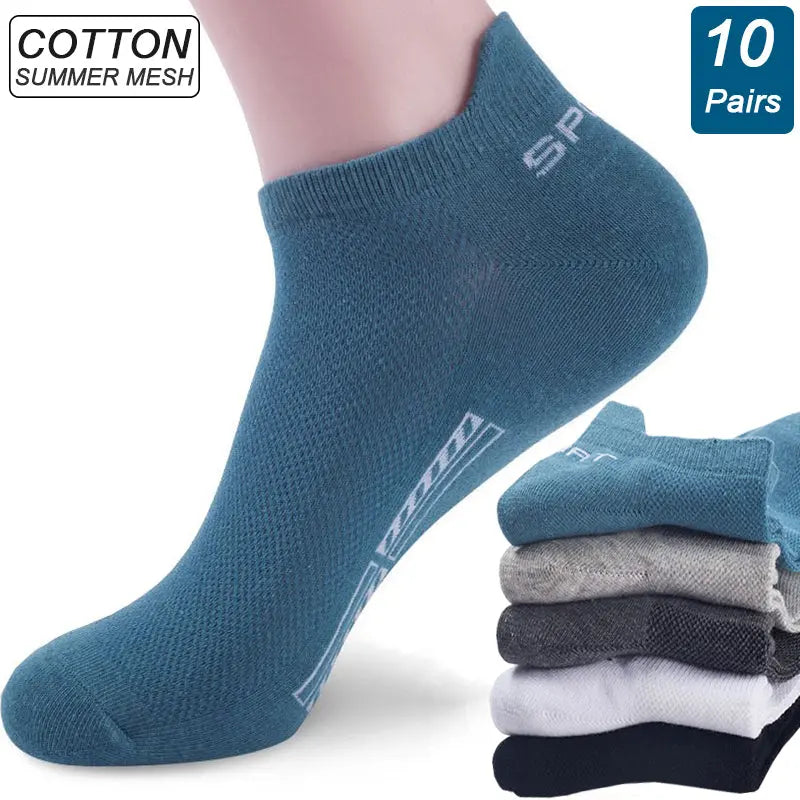 10pairs High Quality Men Ankle Socks Breathable Cotton Sports Socks  Socks 128.64 EZYSELLA SHOP