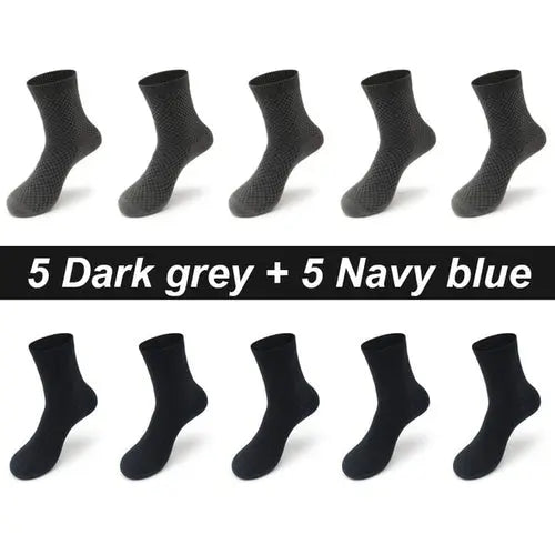10pairs/lot Men's Bamboo Fiber Socks Long Black Business Soft 46-48Mint Socks 83.88 EZYSELLA SHOP