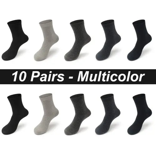 10pairs/lot Men's Bamboo Fiber Socks Long Black Business Soft 46-48MULTI Socks 83.88 EZYSELLA SHOP
