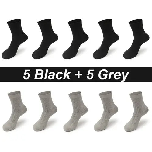 10pairs/lot Men's Bamboo Fiber Socks Long Black Business Soft 46-48Champagne Socks 83.88 EZYSELLA SHOP