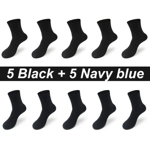 10pairs/lot Men's Bamboo Fiber Socks Long Black Business Soft 46-48Burgundy Socks 83.88 EZYSELLA SHOP