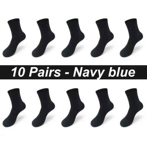 10pairs/lot Men's Bamboo Fiber Socks Long Black Business Soft 46-48NavyBlue Socks 83.88 EZYSELLA SHOP