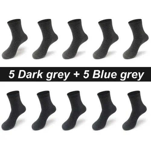 10pairs/lot Men's Bamboo Fiber Socks Long Black Business Soft 46-48CoralRed Socks 83.88 EZYSELLA SHOP
