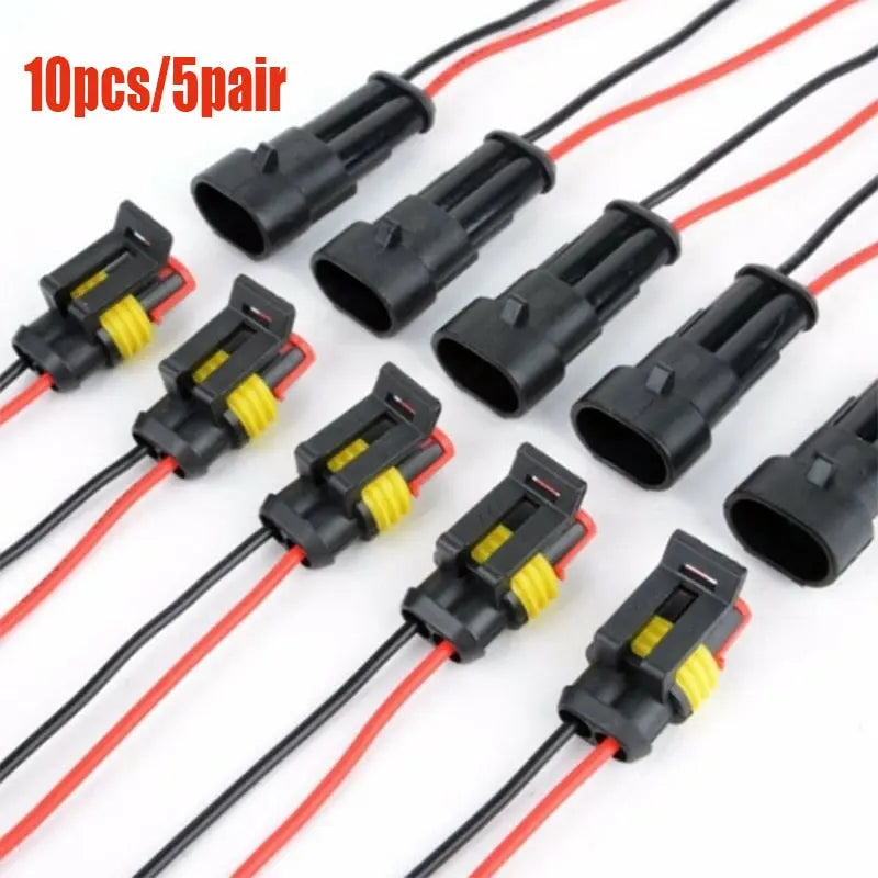 10pcs 2 Pin Way Car Sealed Waterproof Electrical Wire Connector Plug -  Vehicles & Parts > Vehicle Parts & Accessories > Motor Vehicle Parts > Motor Vehicle Power & Electrical Systems 29.99 EZYSELLA SHOP