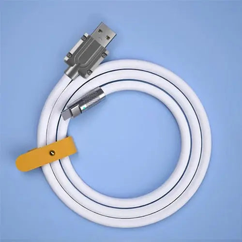 120W 6A Super Fast Charge Liquid Silicone Cable Type-C Charger Data Cable For Xiaomi Huawei Samsung Zinc USB Bold Data Line 1m White2MMicroUSB  31.00 EZYSELLA SHOP