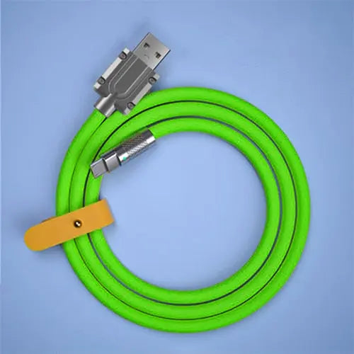 120W 6A Super Fast Charge Liquid Silicone Cable Type-C Charger Data Cable For Xiaomi Huawei Samsung Zinc USB Bold Data Line 1m Green2MMicroUSB  31.00 EZYSELLA SHOP