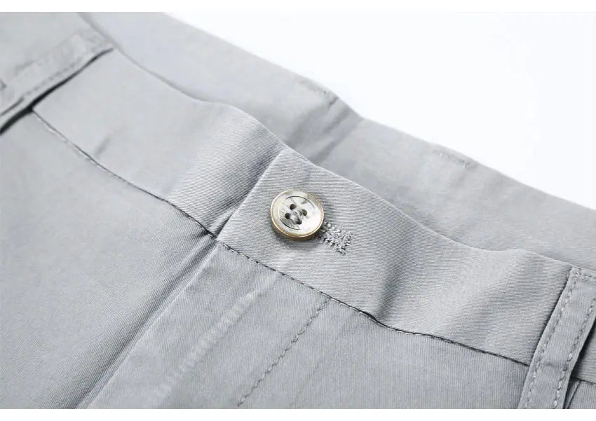 2022 Summer New Men's Thin Cotton Khaki Casual Pants Business Solid  Apparel & Accessories > Clothing > Pants 103.29 EZYSELLA SHOP