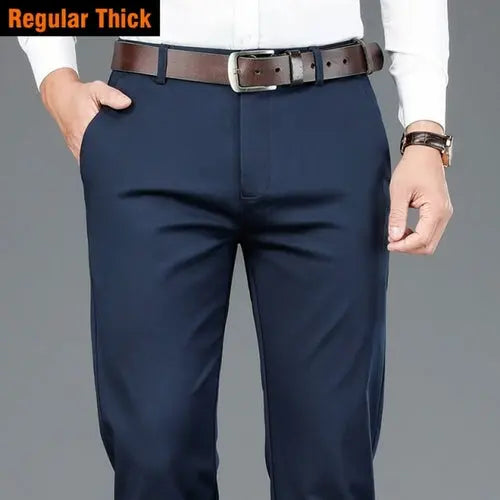 2023 Autumn New Men's Bamboo Fiber Casual Pants Classic Style Business 42Regular-RoyalBlue Apparel & Accessories > Clothing > Pants 61.97 EZYSELLA SHOP