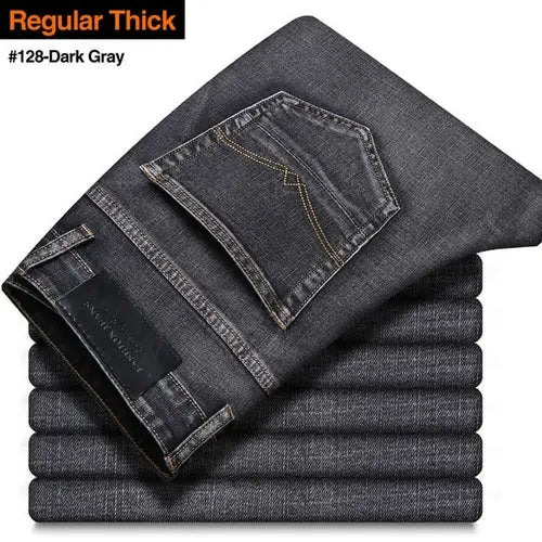 2023 New Men's Jeans Classic Style Business Casual Advanced Stretch 40Regular128-DarkGray Apparel & Accessories > Clothing > Pants 57.67 EZYSELLA SHOP