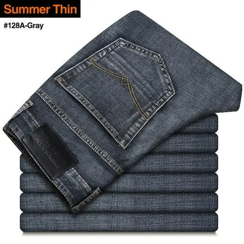 2023 New Men's Jeans Classic Style Business Casual Advanced Stretch 40Thin128A-Gray Apparel & Accessories > Clothing > Pants 54.75 EZYSELLA SHOP