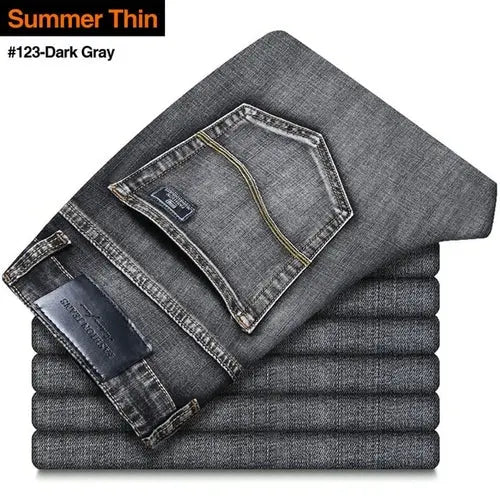 2023 New Men's Jeans Classic Style Business Casual Advanced Stretch 40Thin123-DarkGray Apparel & Accessories > Clothing > Pants 54.75 EZYSELLA SHOP
