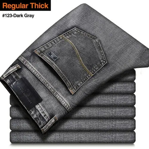 2023 New Men's Jeans Classic Style Business Casual Advanced Stretch 40Regular123-DarkGray Apparel & Accessories > Clothing > Pants 57.67 EZYSELLA SHOP
