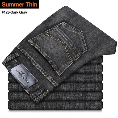 2023 New Men's Jeans Classic Style Business Casual Advanced Stretch 40Thin128-DarkGray Apparel & Accessories > Clothing > Pants 54.75 EZYSELLA SHOP