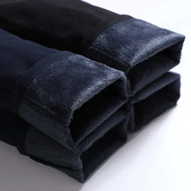 2023 Winter New Men's Warm Thick Casual Pants Business Fashion Black  Apparel & Accessories > Clothing > Pants 62.77 EZYSELLA SHOP
