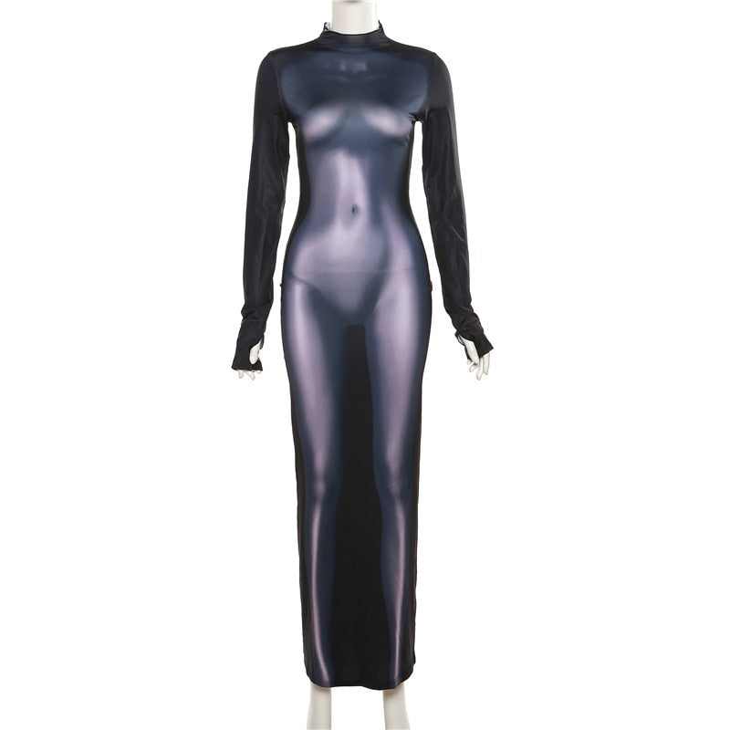 3D Body Print Sexy Maxi Dress Women Long Sleeve Round Neck Slim Bodycon Summer Vestidos 2023 Streetwear Party Clubwear  Apparel & Accessories > Clothing > Dresses 64.99 EZYSELLA SHOP