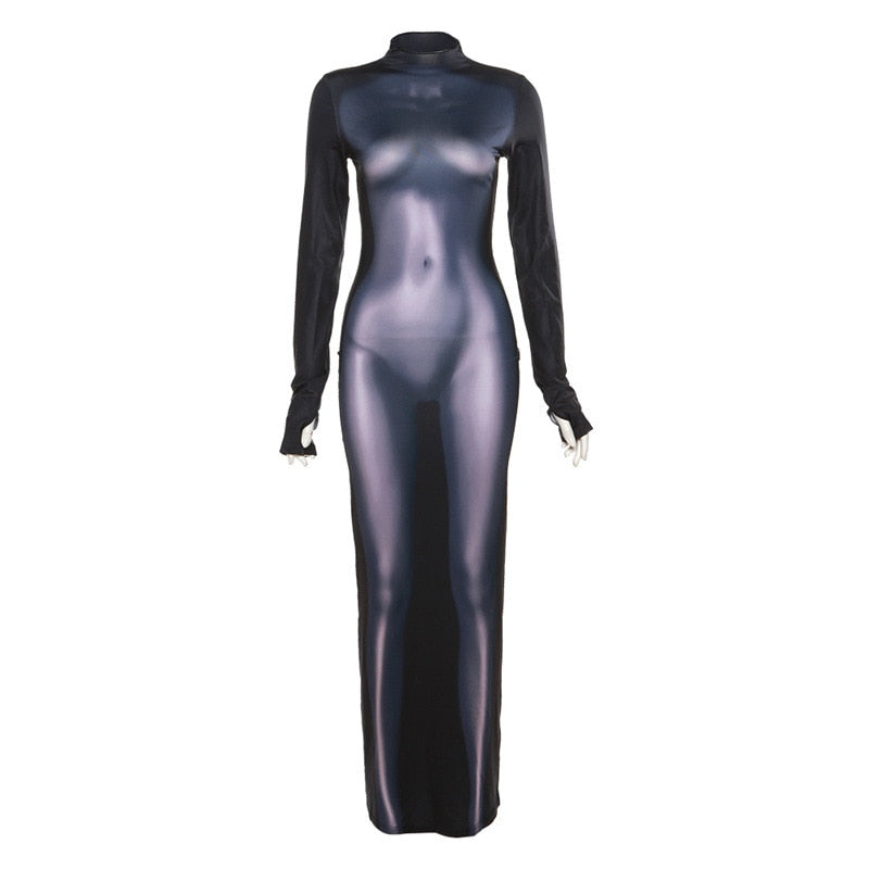 3D Body Print Sexy Maxi Dress Women Long Sleeve Round Neck Slim Bodycon Summer Vestidos 2023 Streetwear Party Clubwear  Apparel & Accessories > Clothing > Dresses 64.99 EZYSELLA SHOP