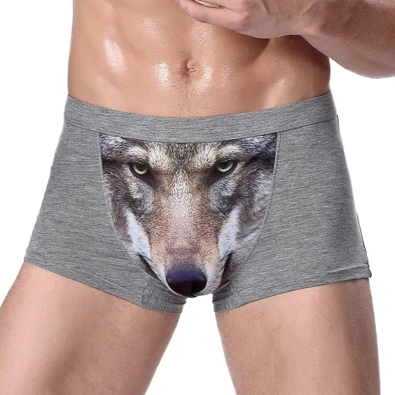 4XL Large Size Male Underwear Funny Cool Underpants Wolf Modal U  Underwear 23.96 EZYSELLA SHOP