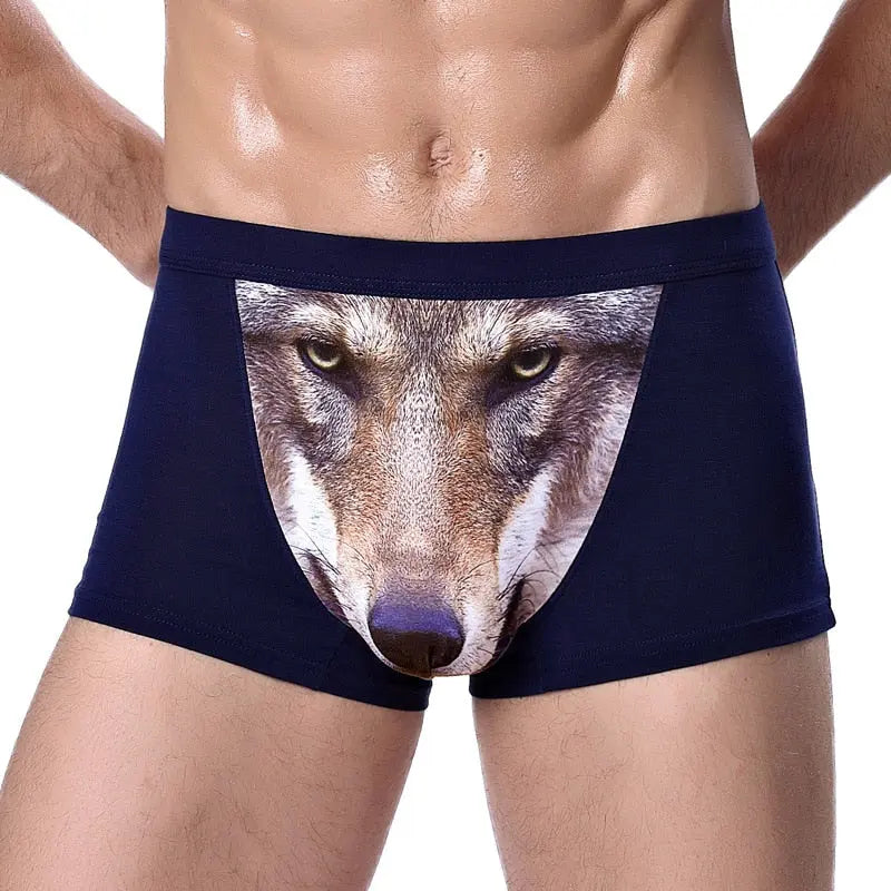 4XL Large Size Male Underwear Funny Cool Underpants Wolf Modal U  Underwear 23.96 EZYSELLA SHOP