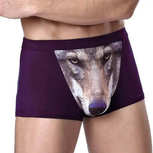 4XL Large Size Male Underwear Funny Cool Underpants Wolf Modal U EuropeXLAsia4XLPurplewolf Underwear 23.96 EZYSELLA SHOP