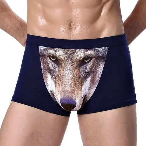 4XL Large Size Male Underwear Funny Cool Underpants Wolf Modal U EuropeXLAsia4XLBluewolf Underwear 23.96 EZYSELLA SHOP