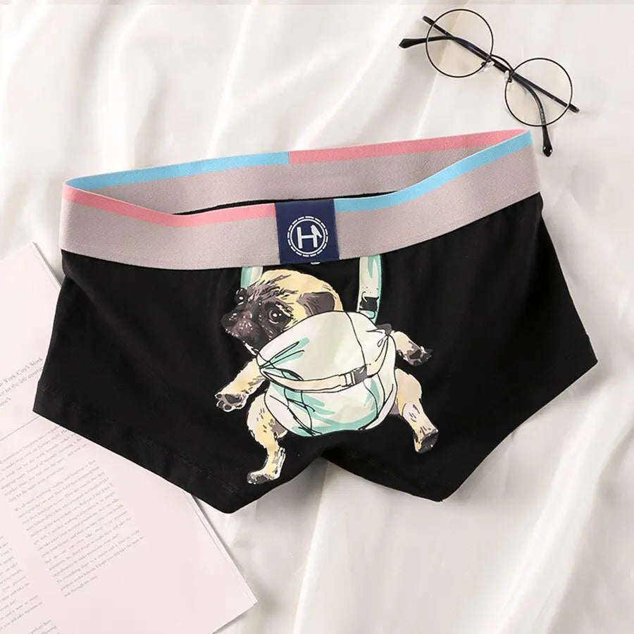 4pcs Men's Pugs Underpants Funny Men Underwear Pug Cartoon Boxer Man Cotton  Underwear 65.31 EZYSELLA SHOP