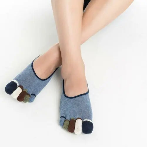 5 Pairs/lot Summer Cotton Men Five Finger Socks Fashion Toe Socks Blue Socks 64.68 EZYSELLA SHOP