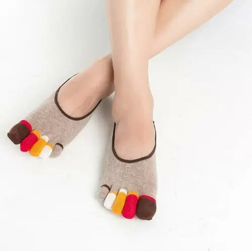 5 Pairs/lot Summer Cotton Men Five Finger Socks Fashion Toe Socks Khaki Socks 64.68 EZYSELLA SHOP