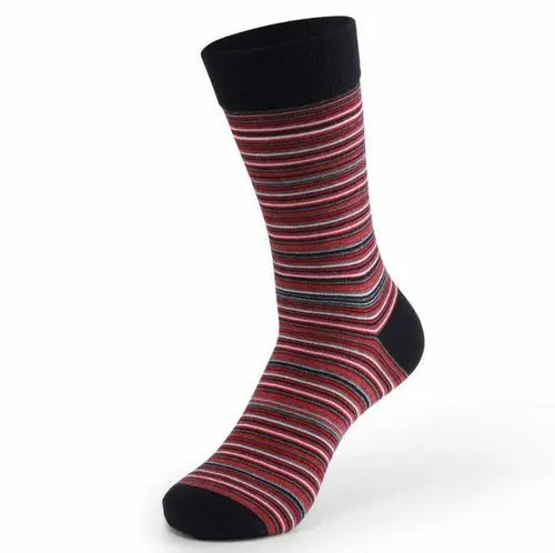 5Pair/lot Striped Men's Socks Large Size Combed Cotton  Breathable 44-46M-LBlack Socks 91.55 EZYSELLA SHOP