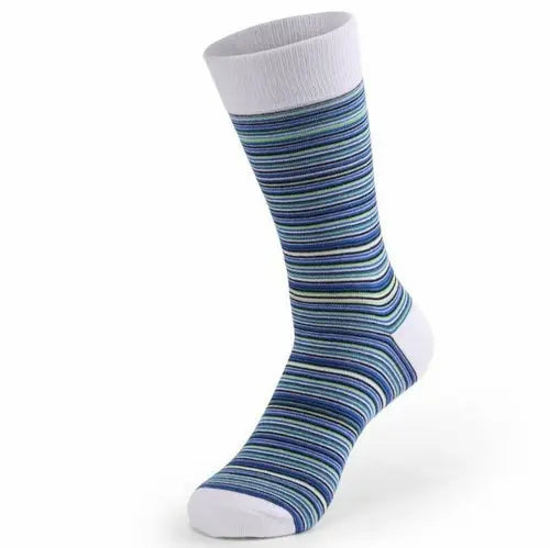 5Pair/lot Striped Men's Socks Large Size Combed Cotton  Breathable 44-46M-LWhite Socks 91.55 EZYSELLA SHOP