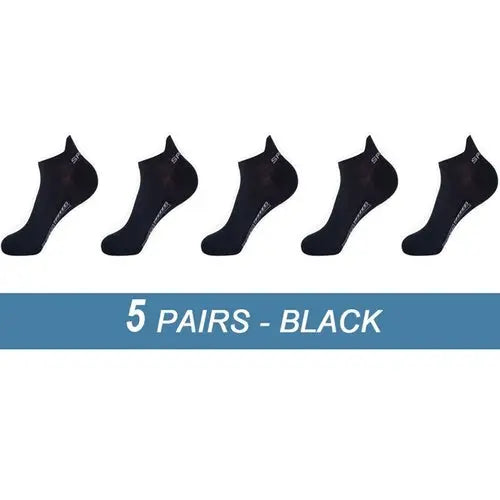 5Pairs/Lot High Quality Men Summer Socks Mesh Breathable Cotton Ankle EU38-45US6-11Black Socks 67.97 EZYSELLA SHOP