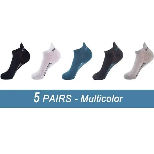 5Pairs/Lot High Quality Men Summer Socks Mesh Breathable Cotton Ankle EU38-45US6-11MULTI Socks 67.97 EZYSELLA SHOP