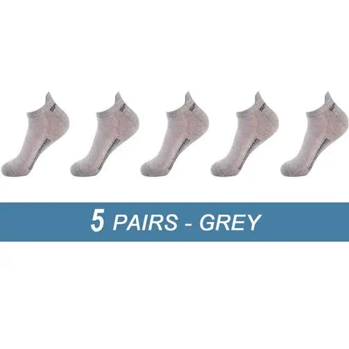 5Pairs/Lot High Quality Men Summer Socks Mesh Breathable Cotton Ankle EU38-45US6-11Gray Socks 67.97 EZYSELLA SHOP