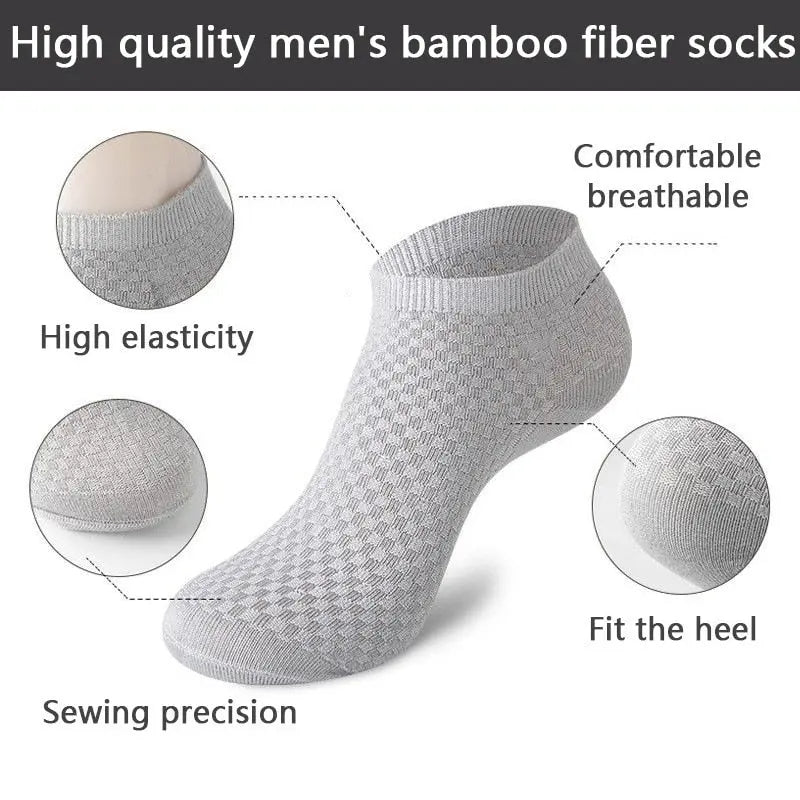 5Pairs/Lot Men's Bamboo Fiber Socks Business Short Breathable Ankle  Socks 58.26 EZYSELLA SHOP