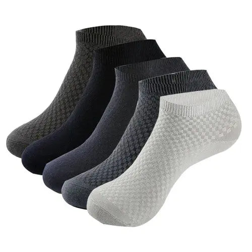 5Pairs/Lot Men's Bamboo Fiber Socks Business Short Breathable Ankle 44-46M-LMULTI Socks 52.77 EZYSELLA SHOP