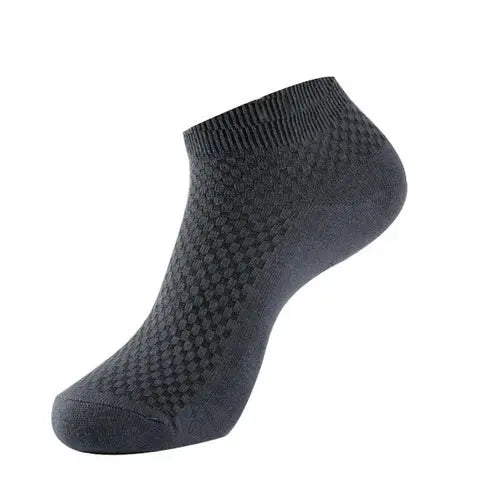 5Pairs/Lot Men's Bamboo Fiber Socks Business Short Breathable Ankle 44-46M-LNavyBlue Socks 52.77 EZYSELLA SHOP