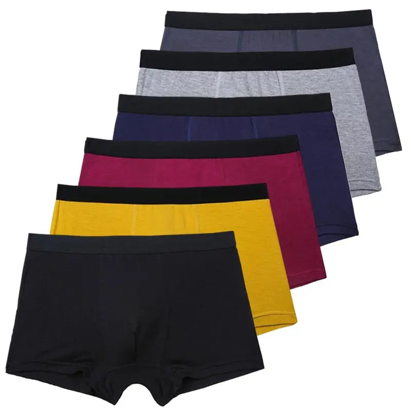 6pcs/Set Black Boxer Men Underpants Bamboo Mens Boxers Man Breathable  Underwear 123.80 EZYSELLA SHOP