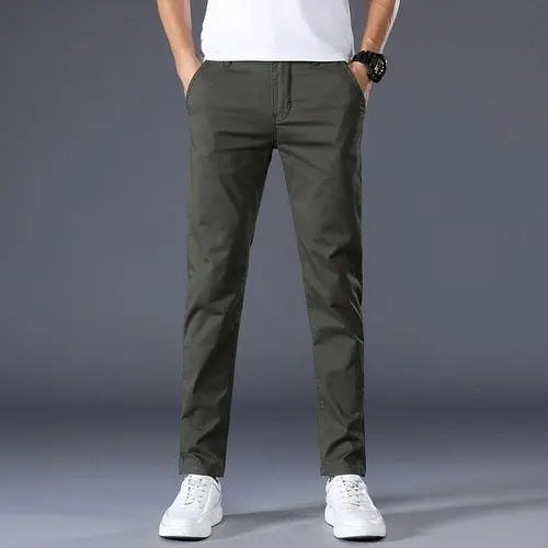 7 Colors Men's Classic Solid Color Casual Pants New Autumn Business 38ArmyGreen Pants 65.95 EZYSELLA SHOP