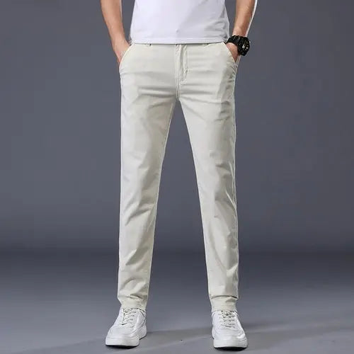 7 Colors Men's Classic Solid Color Casual Pants New Autumn Business 38Beige Pants 65.95 EZYSELLA SHOP