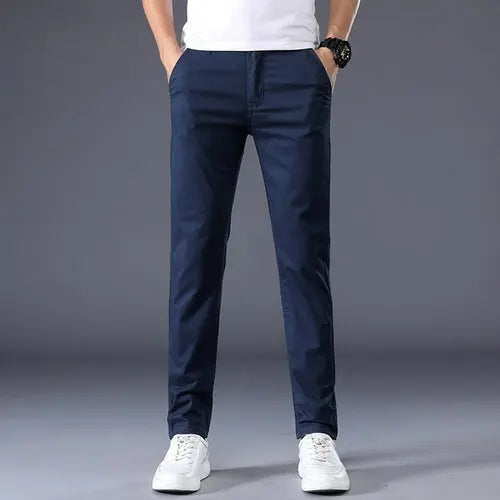 7 Colors Men's Classic Solid Color Casual Pants New Autumn Business 38Darkblue Pants 65.95 EZYSELLA SHOP