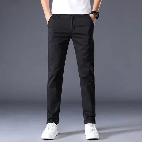 7 Colors Men's Classic Solid Color Casual Pants New Autumn Business 38Black Pants 65.95 EZYSELLA SHOP
